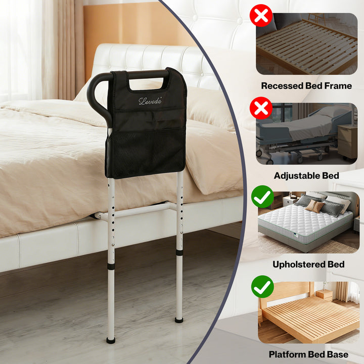 Bed Rail Safety Bed Assist Rail Grab Handrail Adjustable Elderly Adult