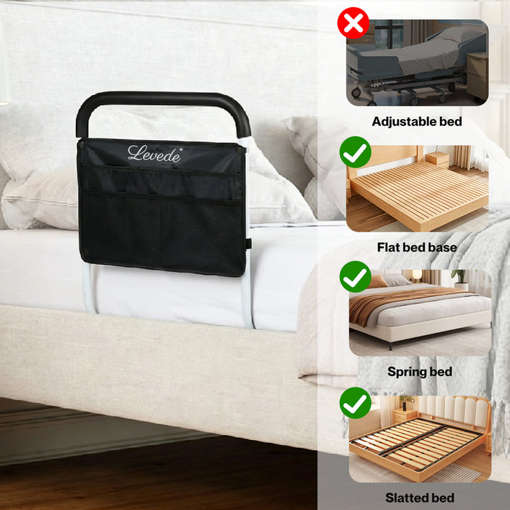 Bed Rail Safety Bed Assist Rail Grab Handrail Adjustable Elderly Antislip