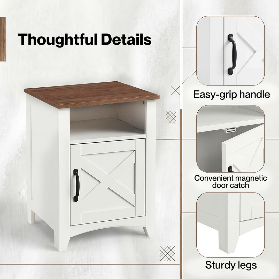 Bedside Tables Nightstands Set of 2 Storage Cabinet Bedroom Living Room