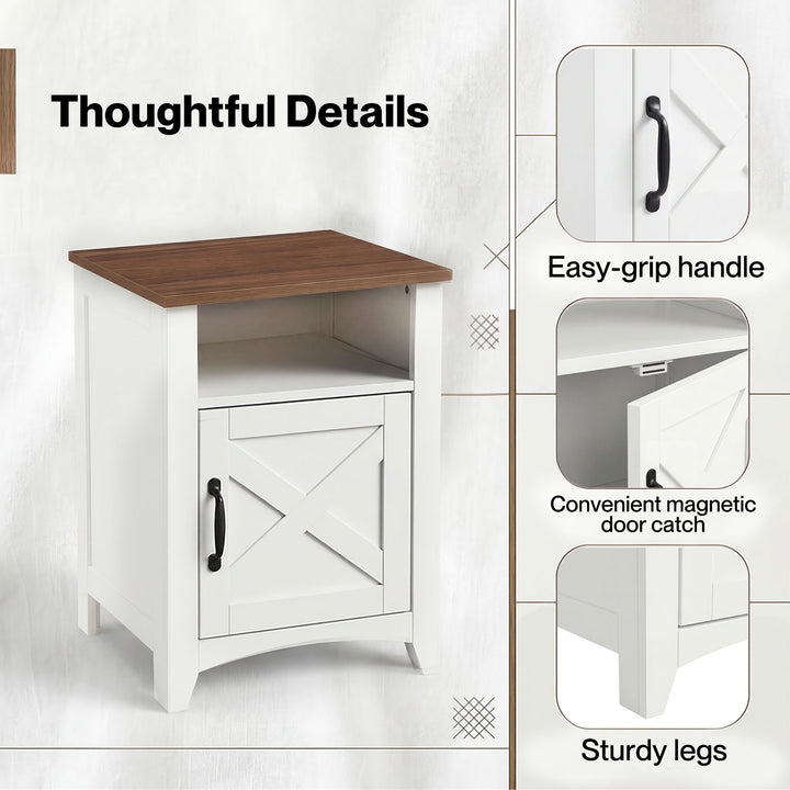Bedside Tables Nightstands Set of 2 Storage Cabinet Bedroom Living Room