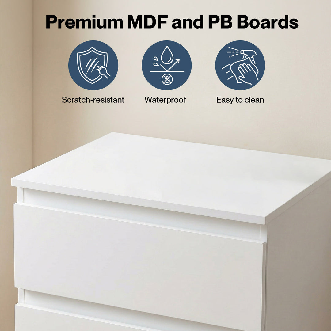 Bedside Table Side Table 3 Drawers Storage Nightstand Bedroom Cabinet