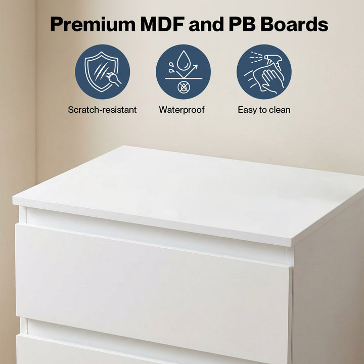 Bedside Table Side Table 3 Drawers Storage Nightstand Bedroom Cabinet