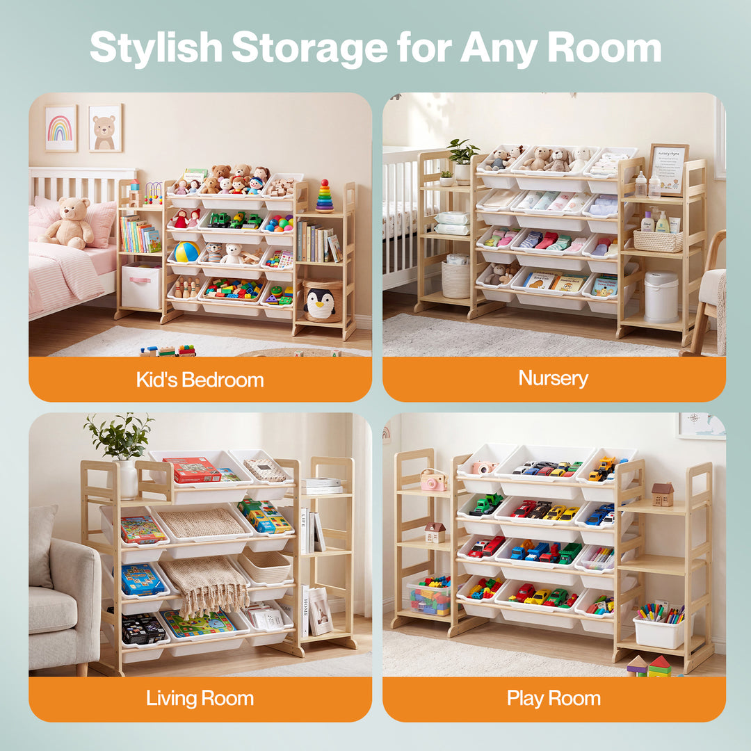 Kids Toy Box Organiser 12 Bins 6 Shelves Display Storage Rack Playroom