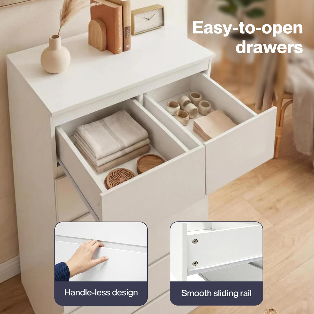 Tall Storage Cabinet 7 Chest of Drawers Dresser Bedroom Cupboard Tallboy