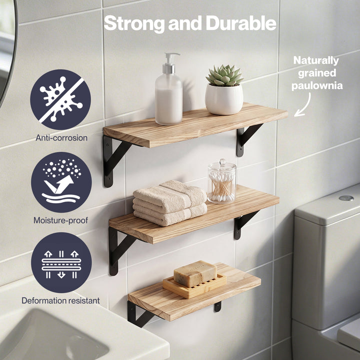 Floating Wall Shelves 6 Pcs Wall Mounted Display Bookshelf Rack Kitchen