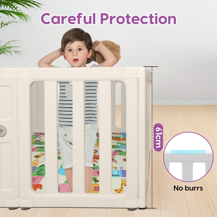 Kids Playpen Baby Safety Gate With Lock Toddler Play Game Toy 12 Panel
