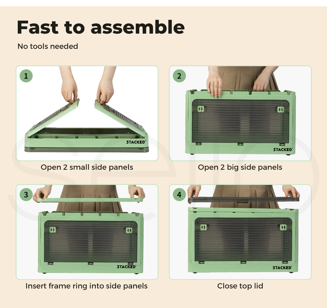 Storage Box Stackable Storage Container - Green