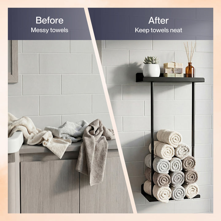 Adjustable Towel Rack 3 Hooks Bathroom Towel Storage Holder Wall Mounted