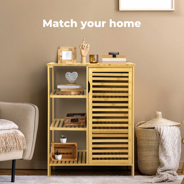 Levede Bamboo Shoe Storage Cabinet Laundry Organiser Cupboard