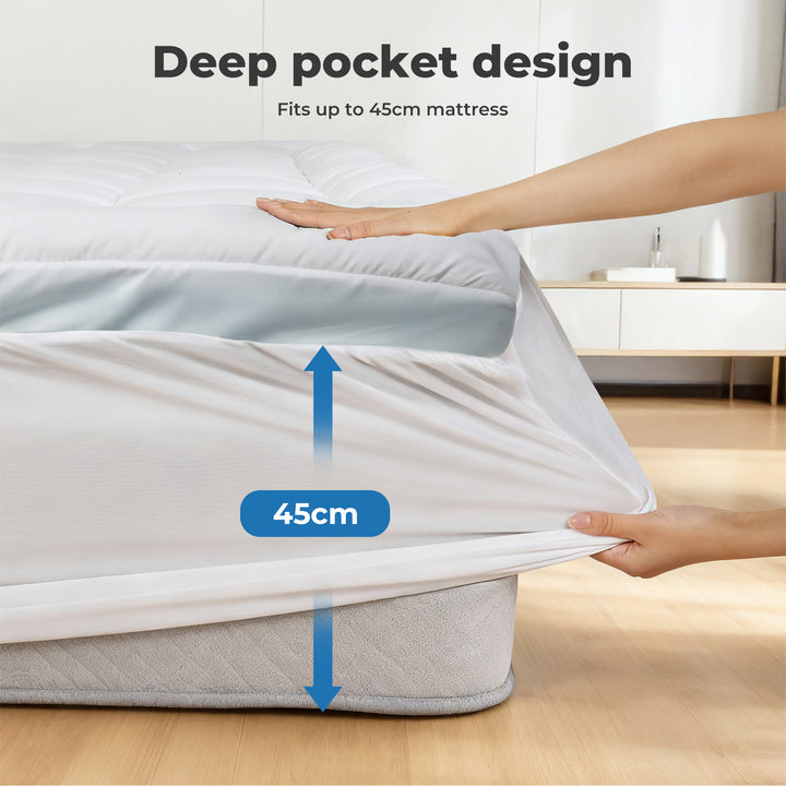Gel Memory Foam Mattress Topper Queen 8cm Pressure Relief Deep Pocket