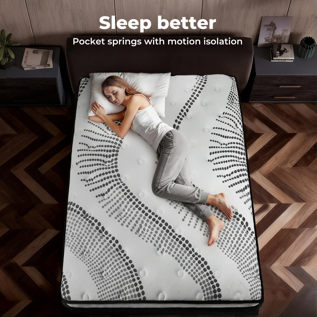 Spring Mattress 7 Zone Pocket Mattress Medium Firm 32cm Foam King Single