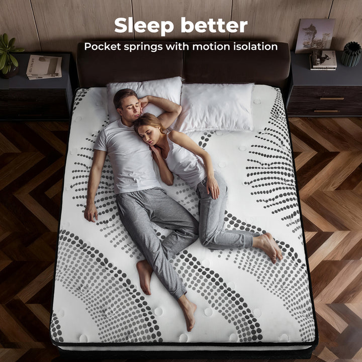 Spring Mattress 7 Zone Bed Pocket Mattress Medium Firm 32cm Foam Queen