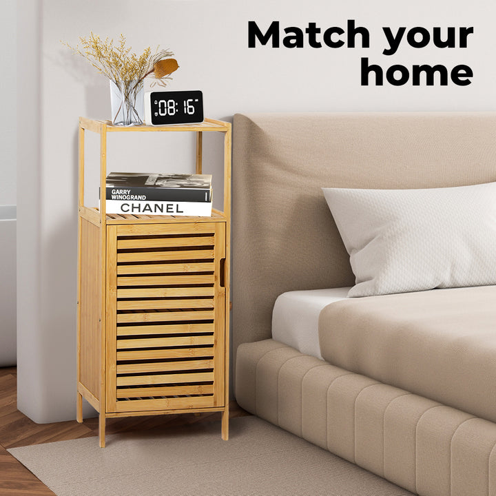 Levede Bamboo Shoe Storage Cabinet Laundry Organizer Cupboard Freestanding