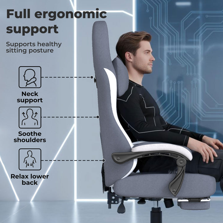 Office Chair High Back PU Leather Swivel Reclining Gaming Ergonomic Chair