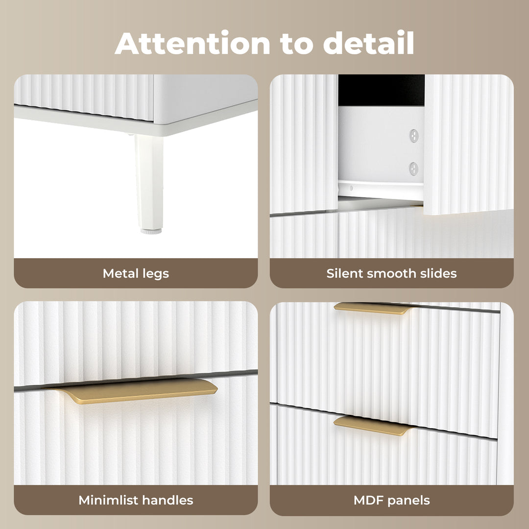 Dressing Table LED Mirror Jewellery Cabinet Makeup Storage 8 Drawers