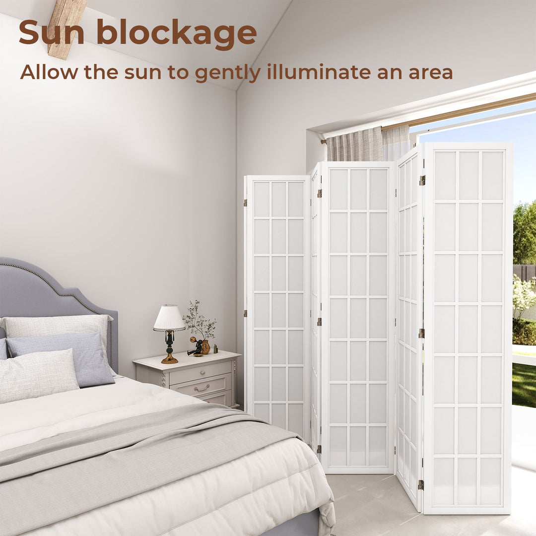 6 Panel Room Divider Folding Partition Freestanding Screen Wooden