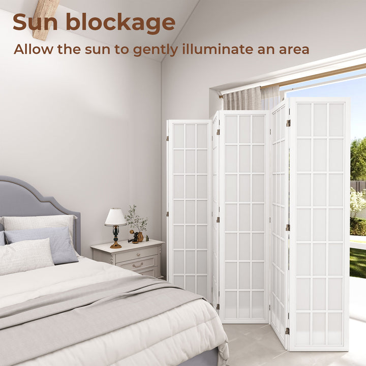 6 Panel Room Divider Folding Partition Freestanding Screen Wooden