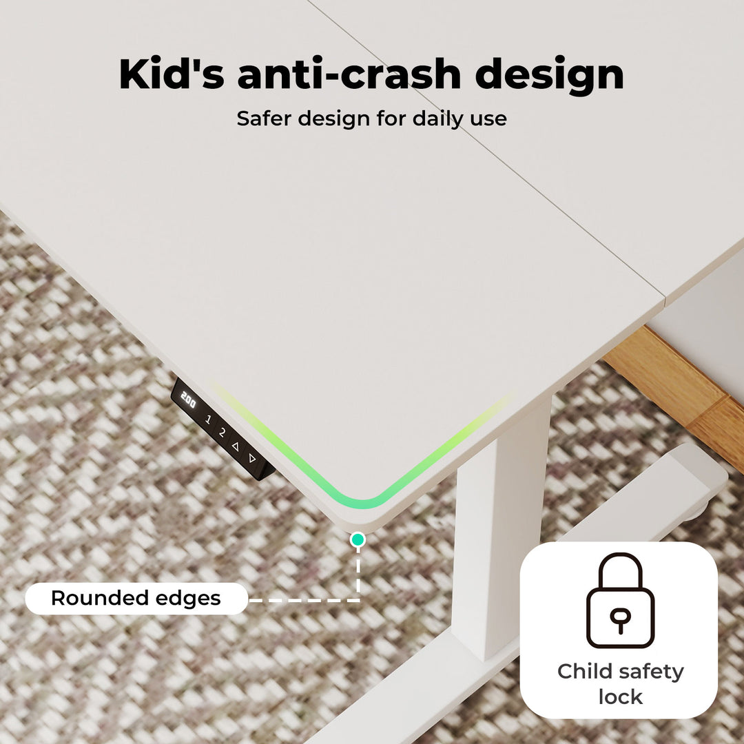 Electric Standing Desk Height Adjustable Gaming Desk Table 110cm White