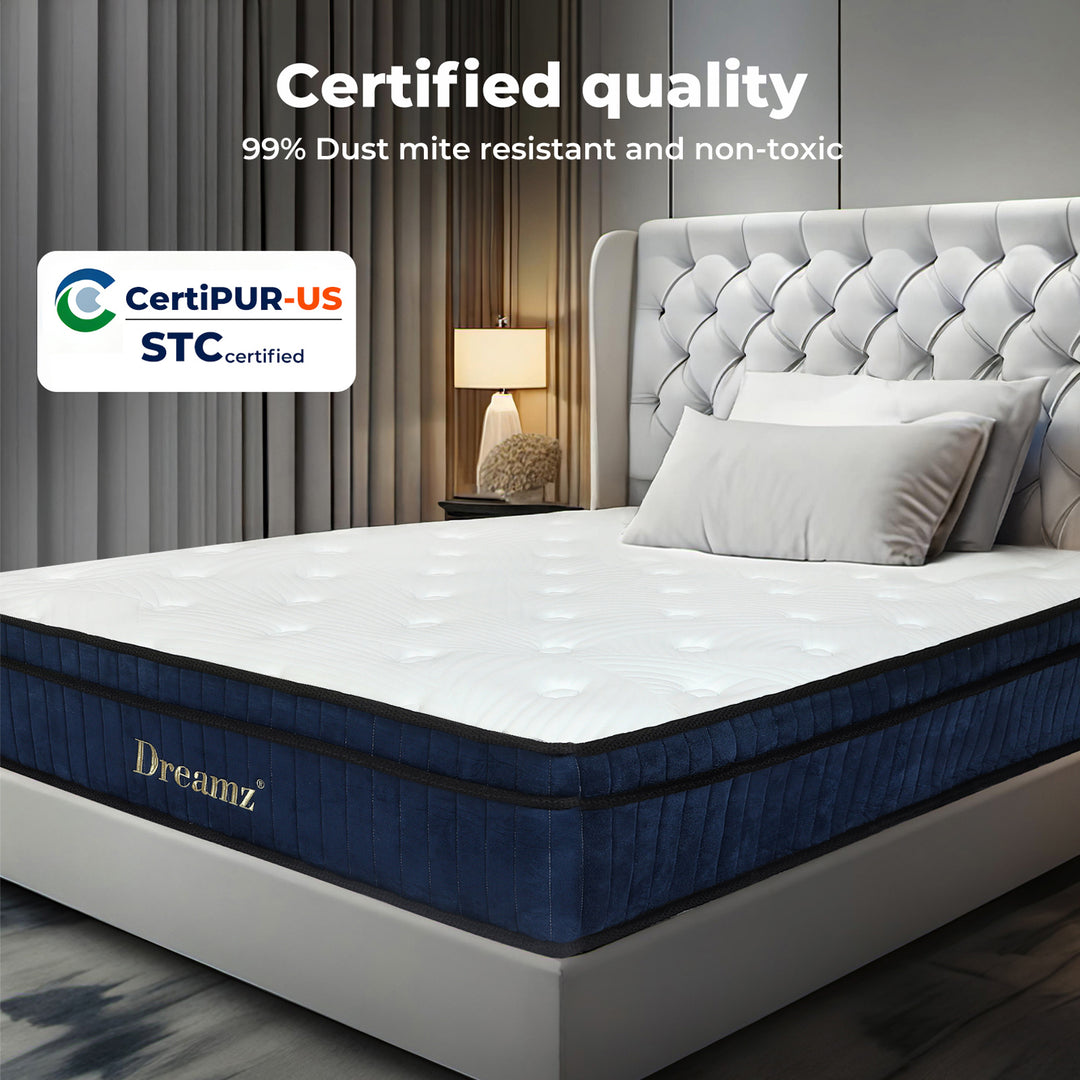 Dreamz Spring Mattress 7 Zone Bed Pocket Medium Firm Memory Foam