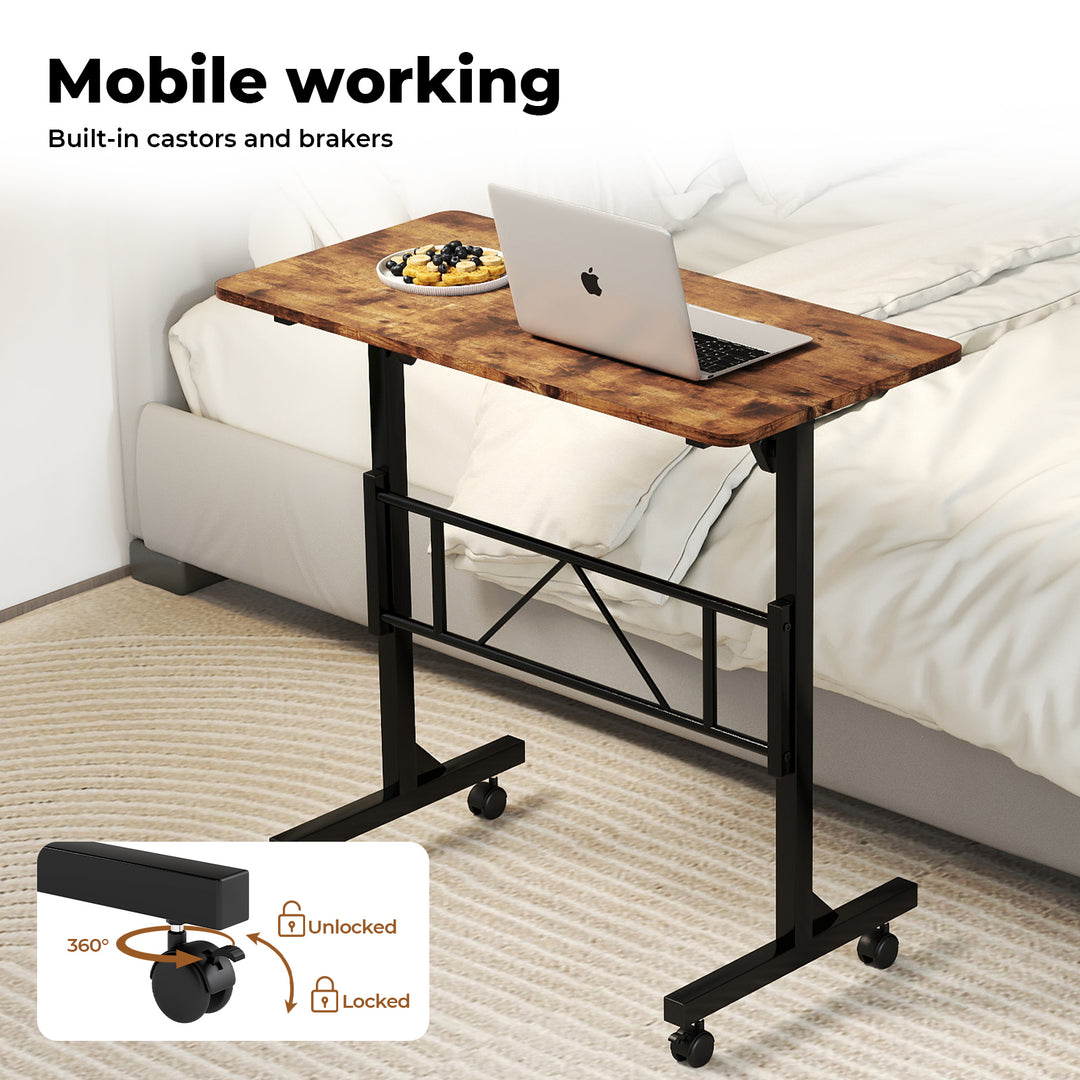 Standing Desk Mobile Table Adjustable Height Computer Workstation Home