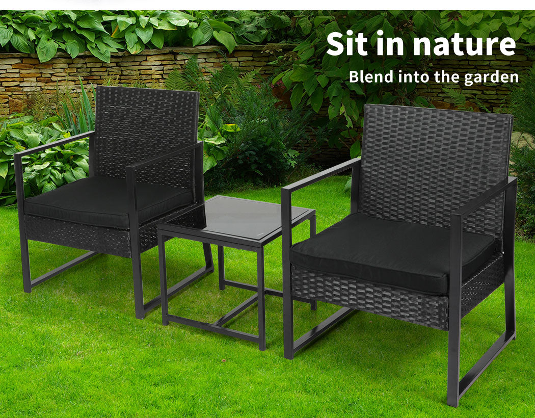 Levede 3 Pcs Outdoor Furniture Set Chair - Levede