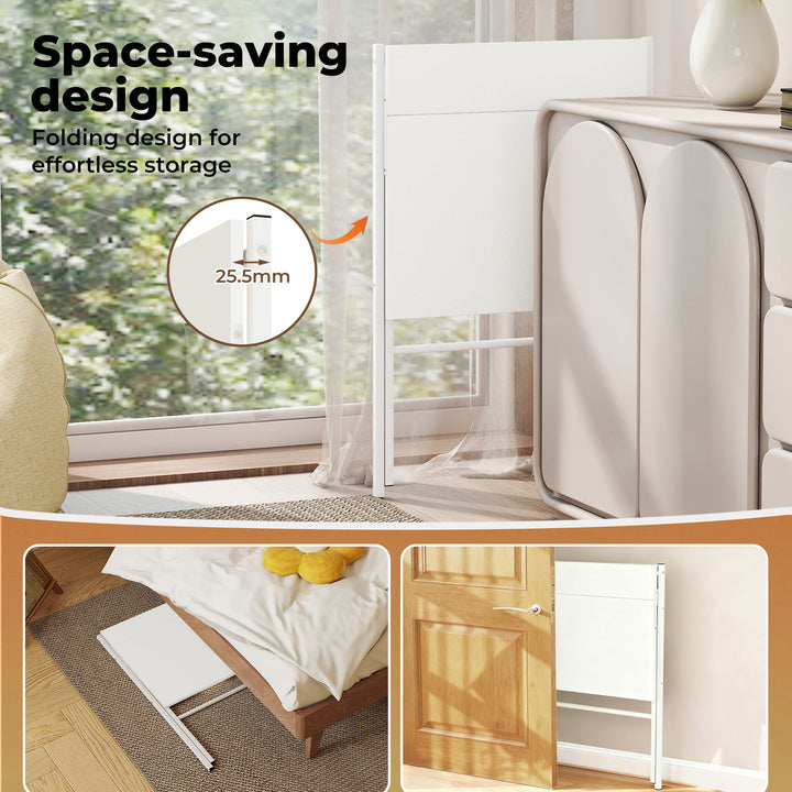 Foldable Computer Desk Office Study Workstation with Monitor Shelf