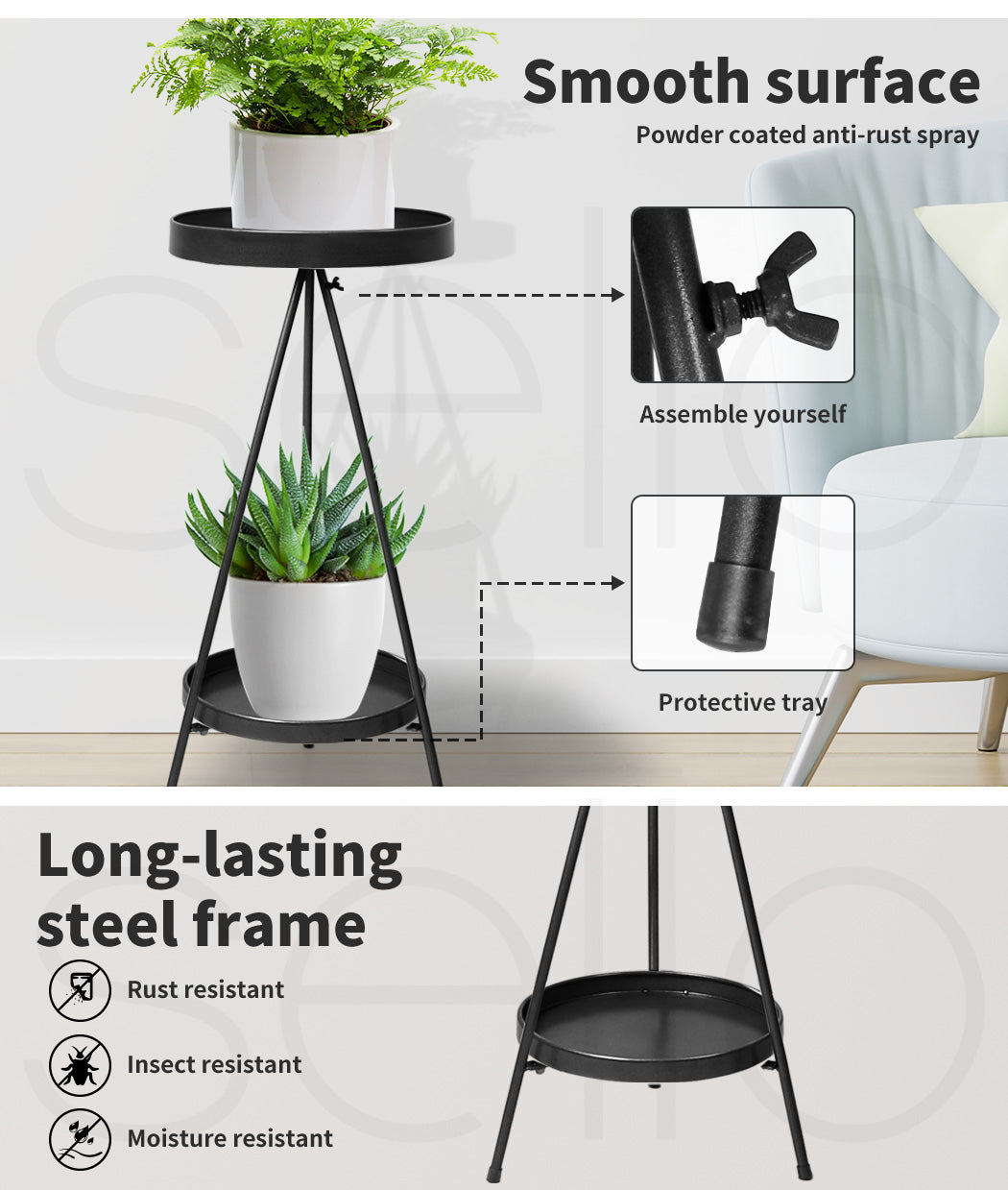 Levede Plant Stand 2 Tiers Outdoor Indoor - Levede