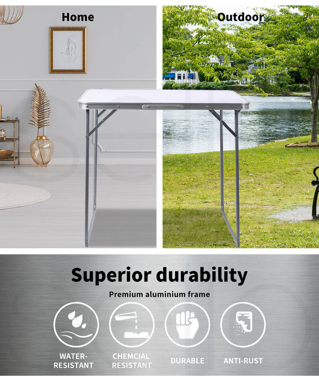 Levede Folding Camping Table Aluminium - Levede