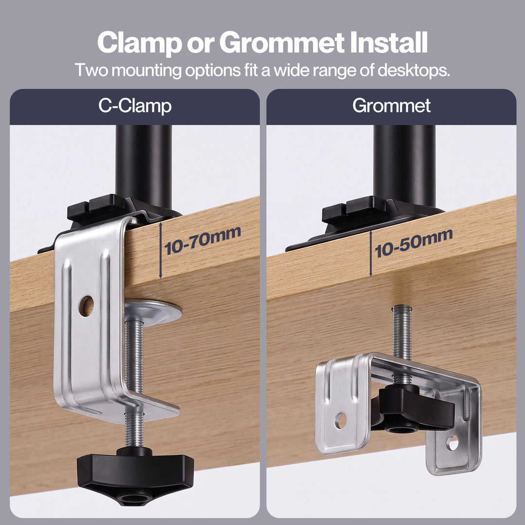 Single Monitor Arm Desk Mount for 13-32 Inch Height Adjustable Black