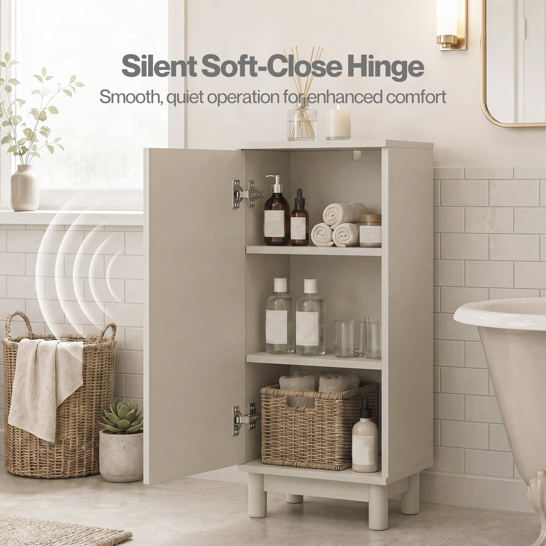 Bathroom Cabinet Freestanding Storage Cupboard Slim 3 Tier Shelves