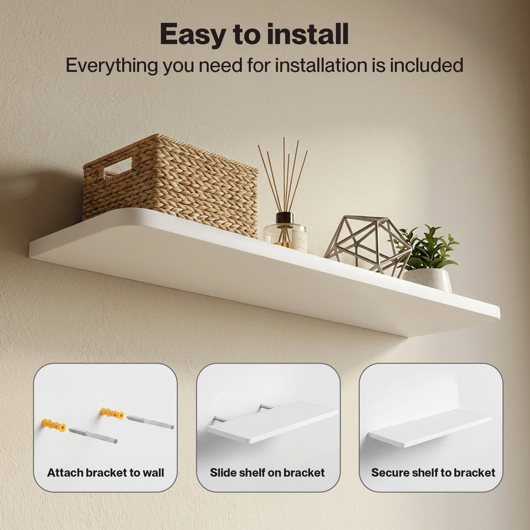 Levede Floating Shelves 6Pcs DIY Wall Mounted Storage Display Bookshelf White