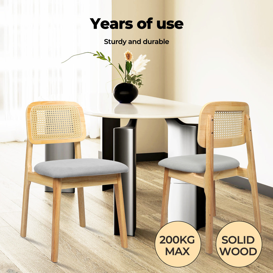 Levede Rattan Dining Chair – Wicker & Wood Frame