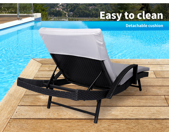 Levede Outdoor Sun Lounger Furniture Wicker Lounge - Levede