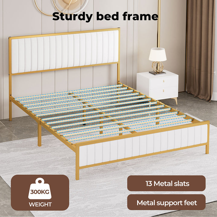 White Metal Bed Frame – Modern Style