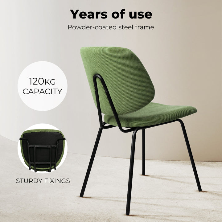 Levede 4x Dining Chairs Padded Seat Green - Levede