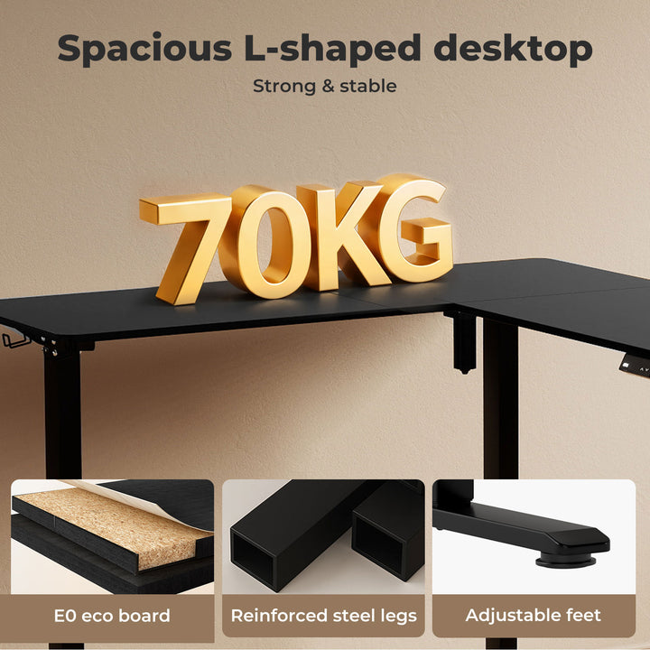Electric Standing Desk Adjustable Height Motorised L Shaped Home Office