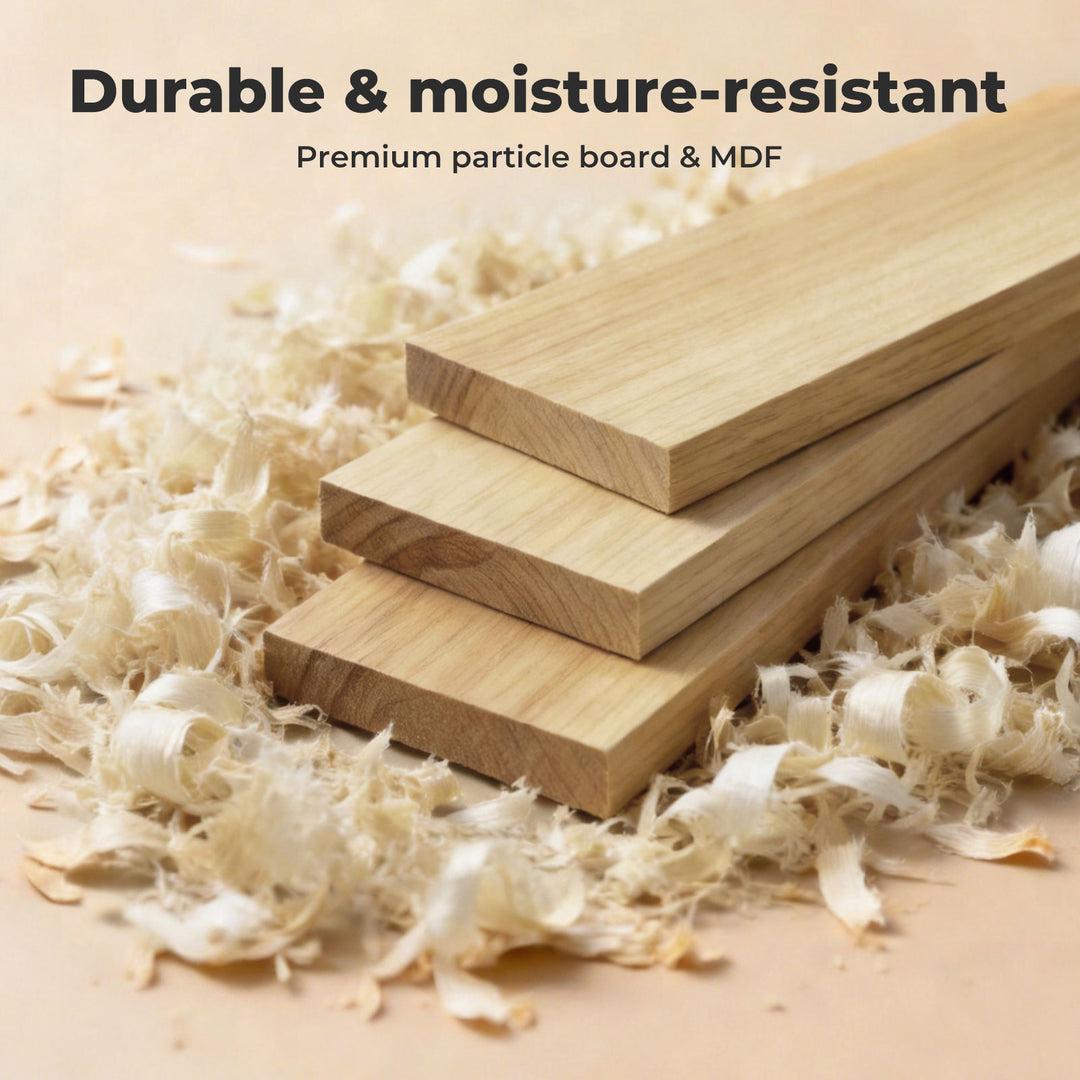 Bathroom Storage Cabinet Handleless Wood Floor Shelf Unit Cupboard Oak