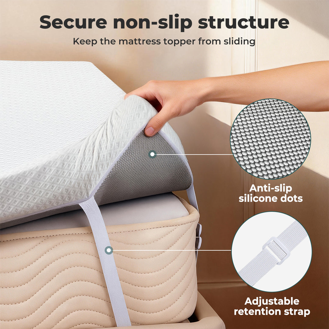 Memory Foam Mattress Topper Dual-layer Airflow Gel Bamboo Cover