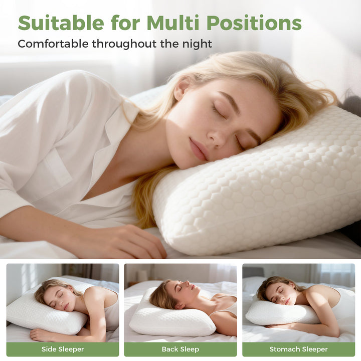 Orthopaedic Memory Foam Pillow Neck Back Pain Side Stomach Back Sleepers
