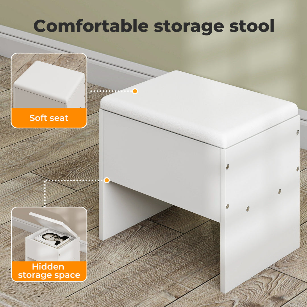 Dressing Table LED Makeup Mirror Stool Set Vanity Desk Cabinet 10 Drawers