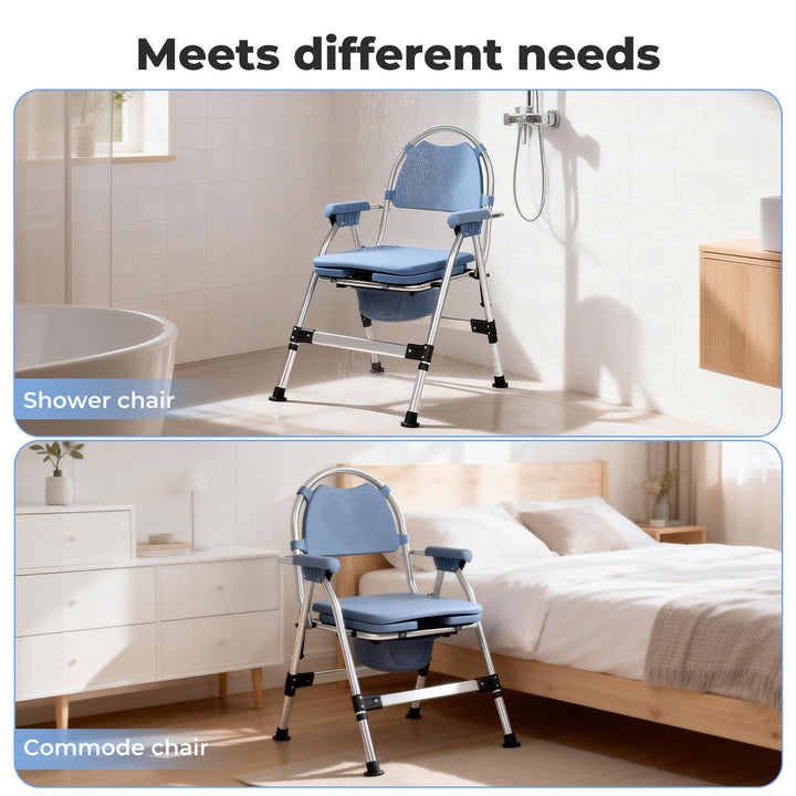 Commode Chair Adjustable Bedside Seat Elderly Pregnant Disability Aid