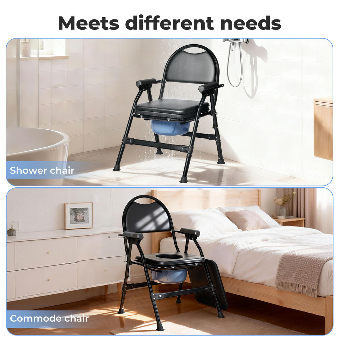 Shower Tiolet Commode Chair Bedside Seat Elderly Pregnant Disability Aid