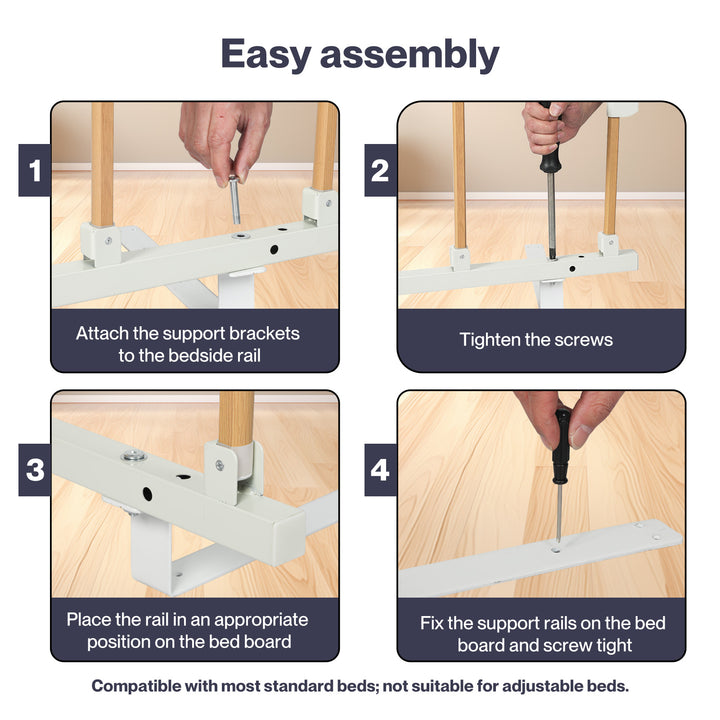 Foldable Bed Rails Elderly Adults Safety Adjustable Bedside Grab Handles