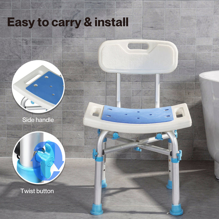 Shower Chair Adjustable Height Safety Seat Bench Bathroom Safety Assist