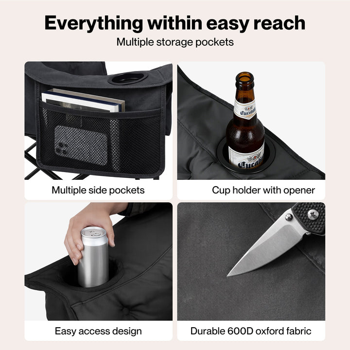 Double Camping Chair Folding Outdoor Portable Fishing Picnic Travel Seat