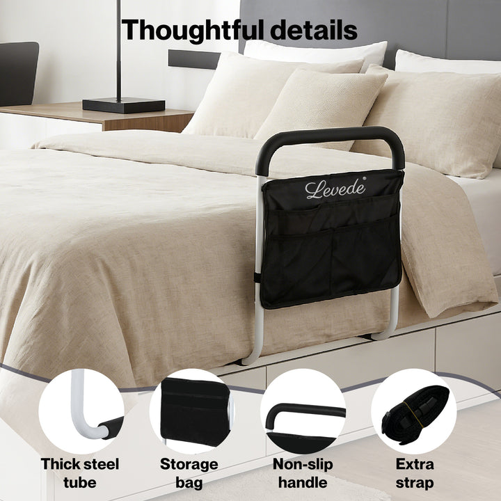 Bed Rail Safety Bed Assist Rail Grab Handrail Adjustable Elderly Antislip