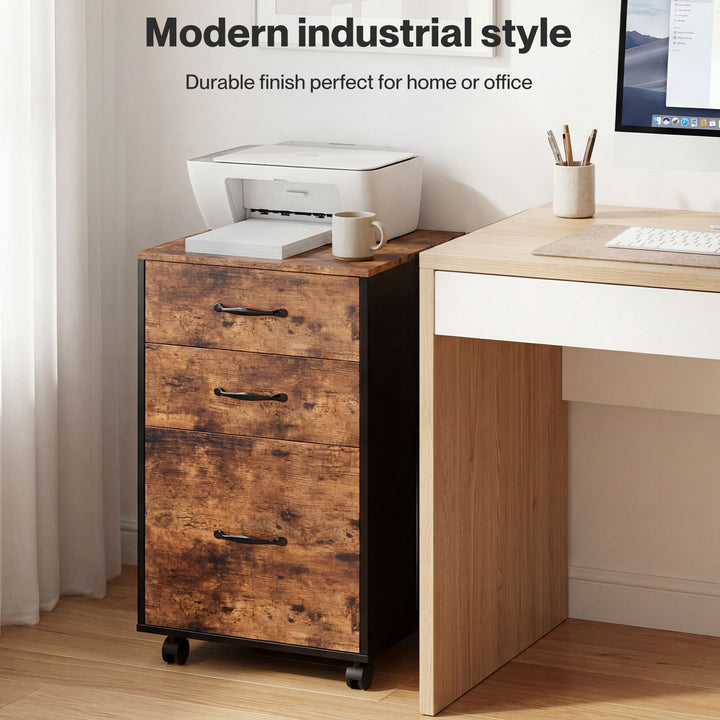 3-Drawer File Cabinet Mobile Filing Storage Cabinet Organiser Home Office