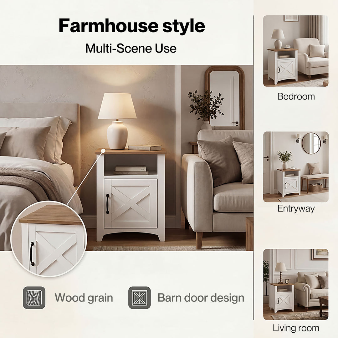 Bedside Tables Nightstands Set of 2 Storage Cabinet Bedroom Living Room
