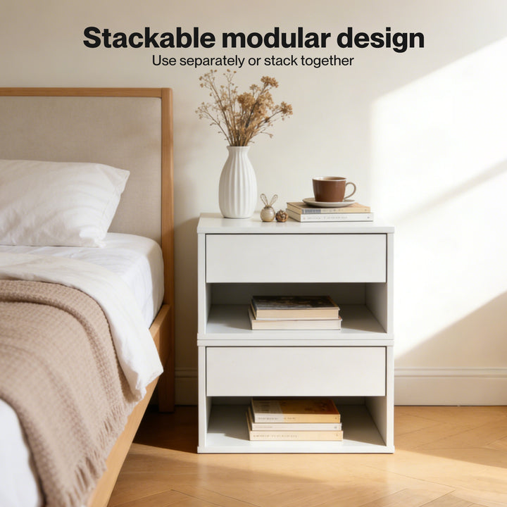 2 Floating Bedside Tables Side Table Storage Nightstand Bedroom Cabinet