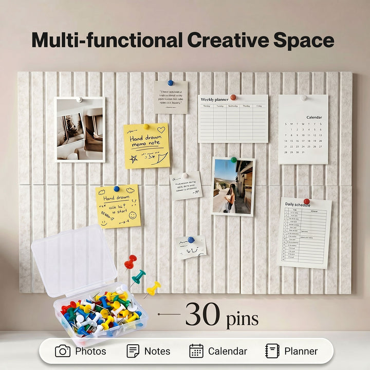 Cork Boards Alternative 6 Pcs 30cmx30cm Felt Bulletin Board Tiles Coustic